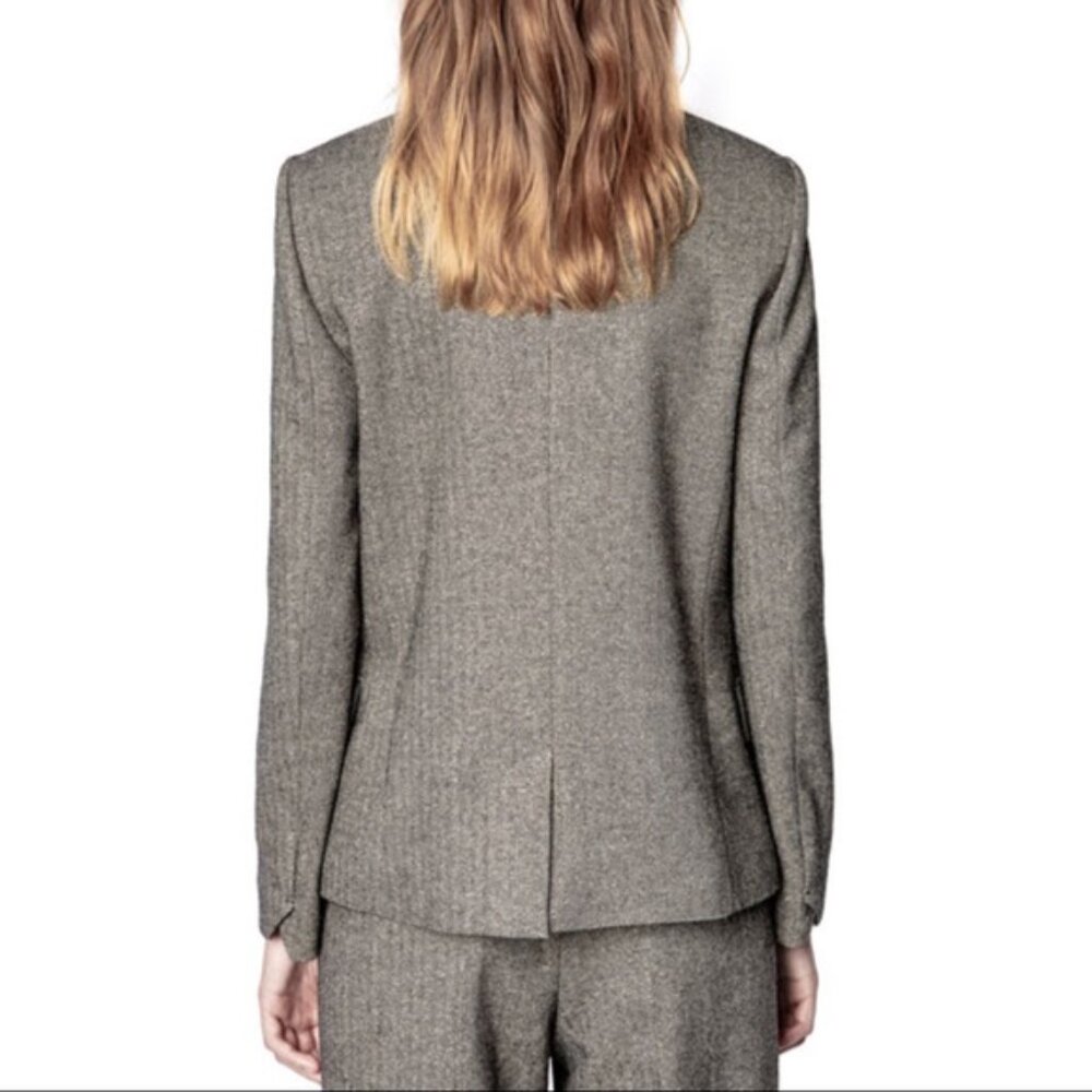 Zadig & Voltaire Victor Lurex Blazer Jacket Size 36 - Picture 2 of 11